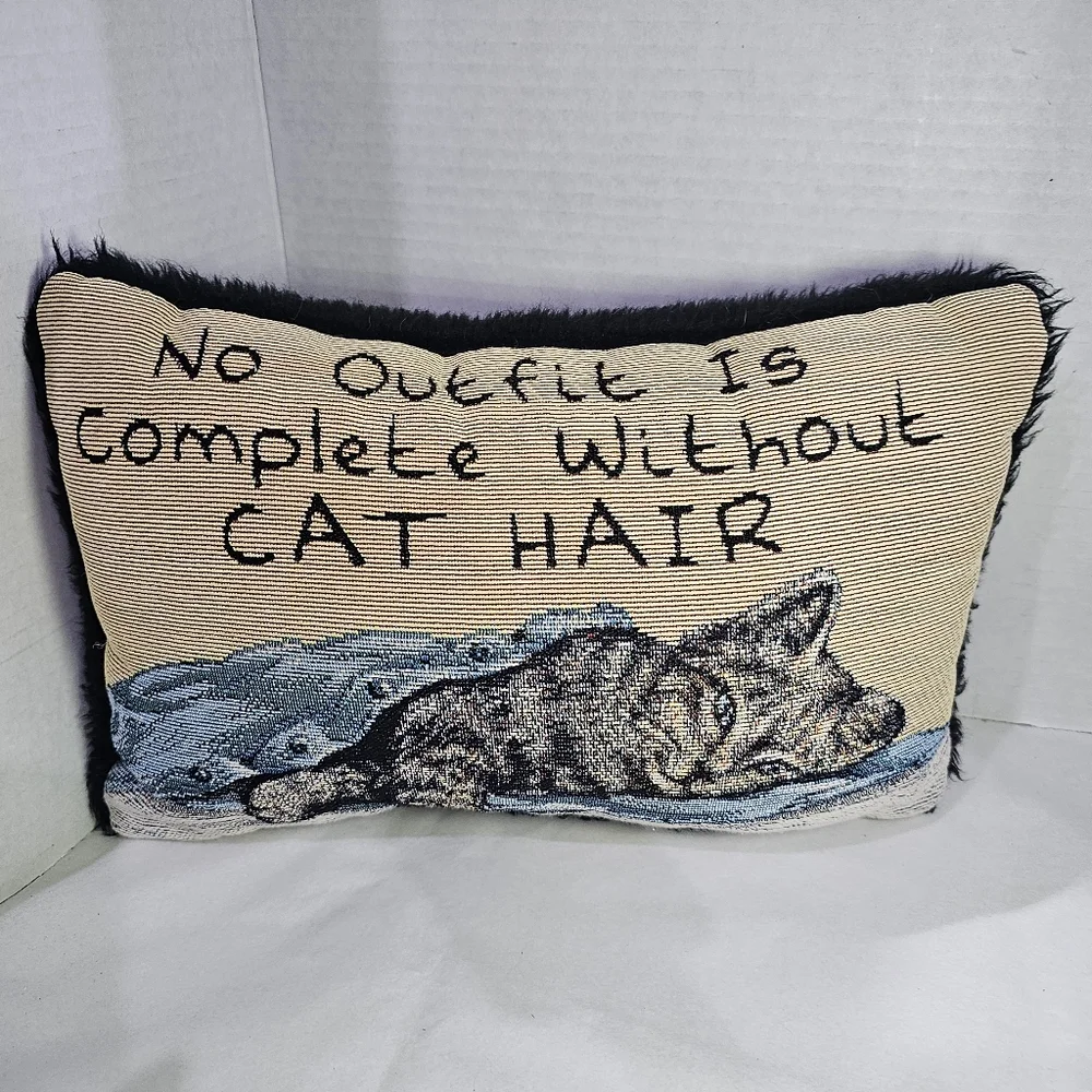 No Outfit Is Complete Without Cat Hair Pillow 12x8 Manual Woodworkers and Weave